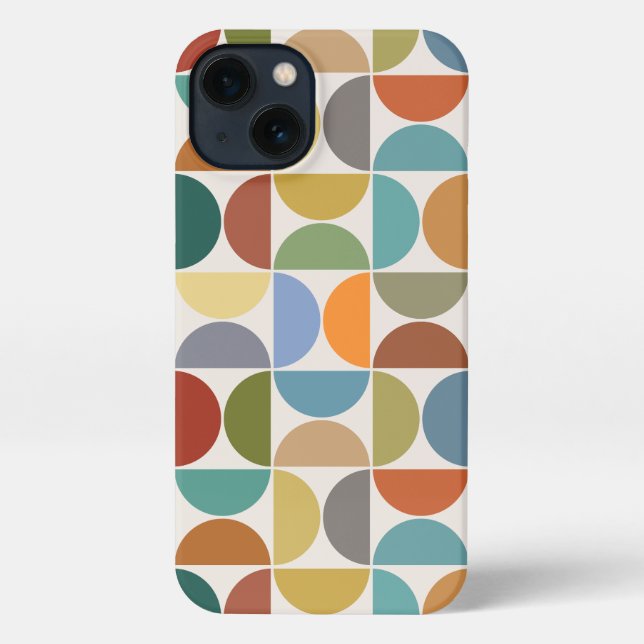 Coque iPhone MCM Semiccles Motif couleur grande sur crème (Verso)