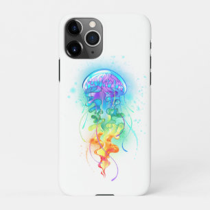 Coque iPhone 11Pro Méduse arc-en-ciel