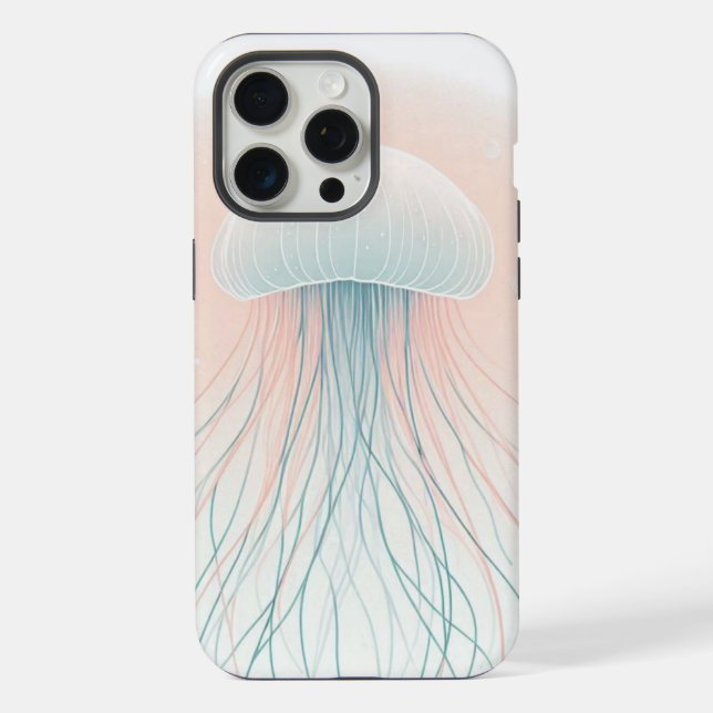 Coque iPhone méduse marine/plage/côtière (Verso)