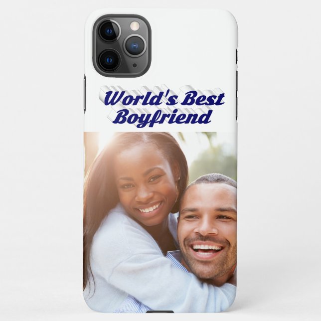 Coque iPhone Meilleur ami photo avec le texte bleu foncé (Dos)