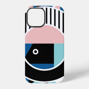 Coque iPhone 12 Memphis design d'affiche abstrait. Marque géométri