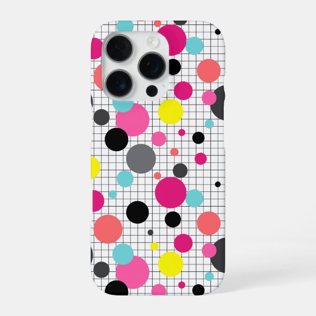 Coque iPhone Memphis pois (Verso)