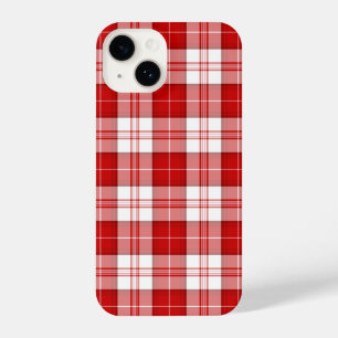 Coque Pour iPhone 14 Menzies tartan rouge blanc plaid