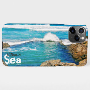 Coque iPhone 11Pro Max Mer de vitamine, vagues turquoise avec éclaboussur