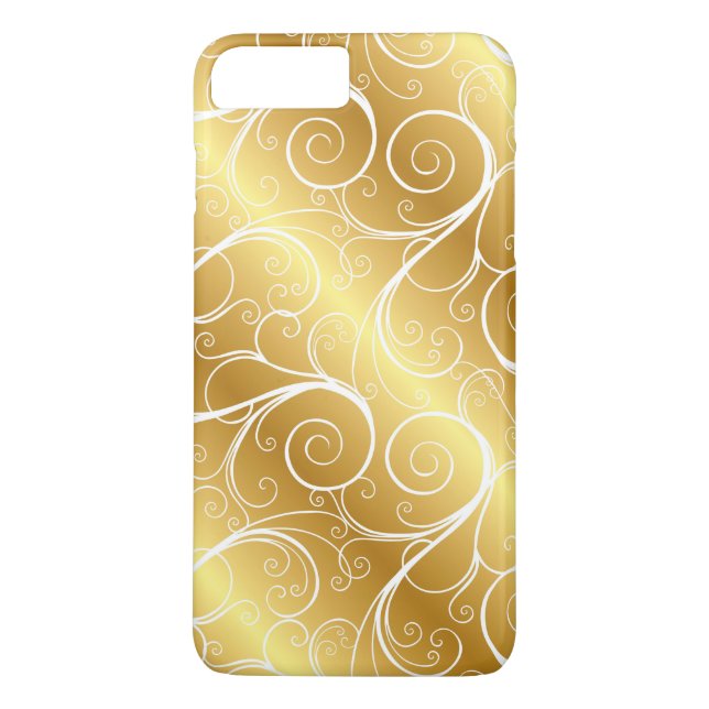 Coque iphone métallique de remous d'or élégant (Dos)