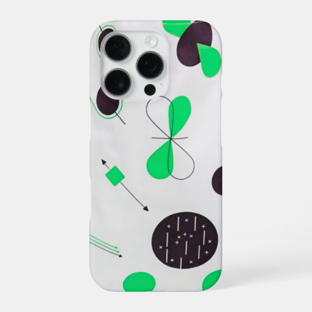Coque iPhone Mid Century Modern Green Physics  (Verso)