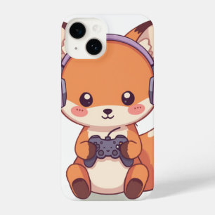 Coque Pour iPhone 14 Mignon autocollant de renard de jeu, animal de jou