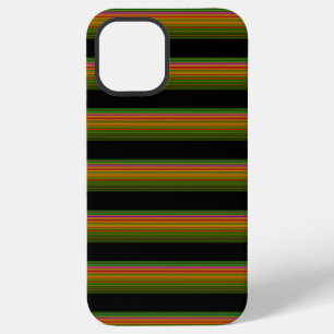Coque iPhone 12 Pro Max Mignon rayé noir coloré