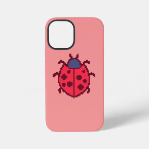 Coque iPhone 12 Mini Mignonne coccinelle pixelisée insecte 