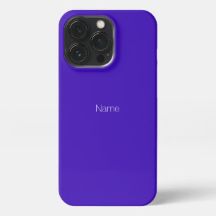 Etui iPhone 13 Pro Mini indigo bleu nom personnalisé monogramme solid
