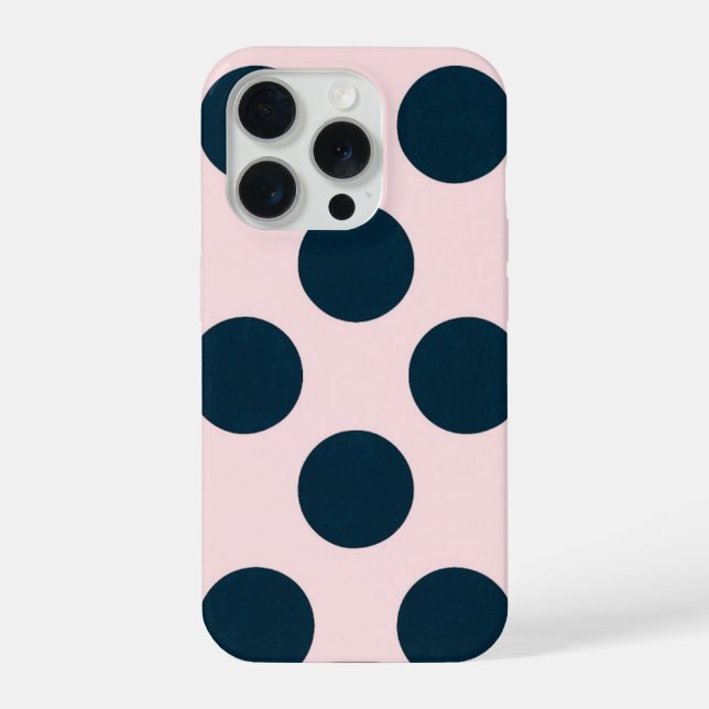 Coque iPhone Minimal Black Polka Dot Pattern (Verso)