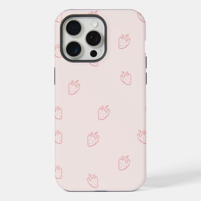 Coque iPhone Minimalisme de la fraise (Verso)