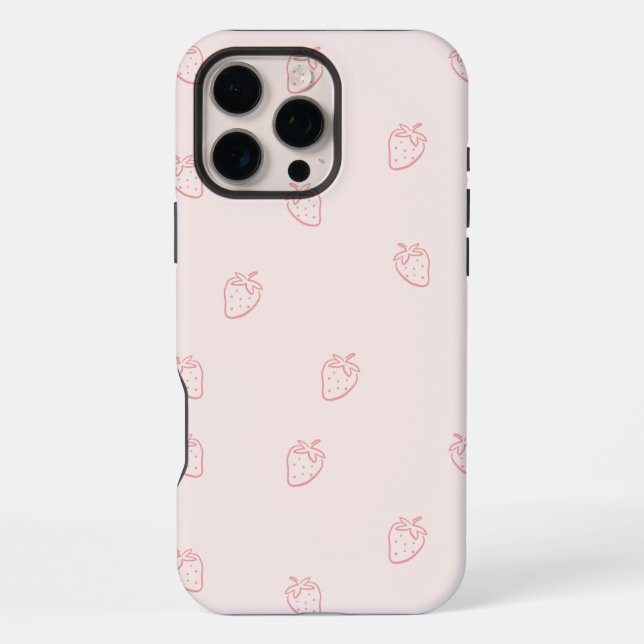 Coque iPhone Minimalisme de la fraise (Verso)