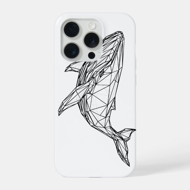 Coque iPhone Minimalist Geometric Whale Phone Case (Verso)
