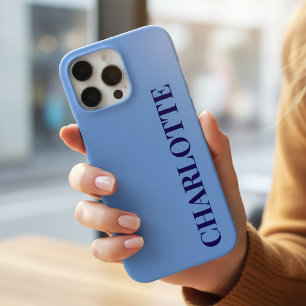 Coque iPhone 16 Pro Max Minimaliste Bleu Nuance et Marine Vertical Nom