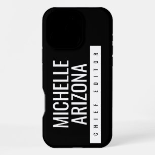 Coque iPhone 16 Pro Max Minimaliste noir professionnel moderne