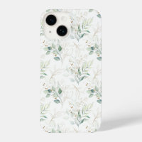 Mint Green Pastel Floral Greenery Motif