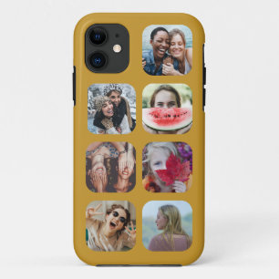 Coque iphone Modèle Carré Gold 7 Photo Collage
