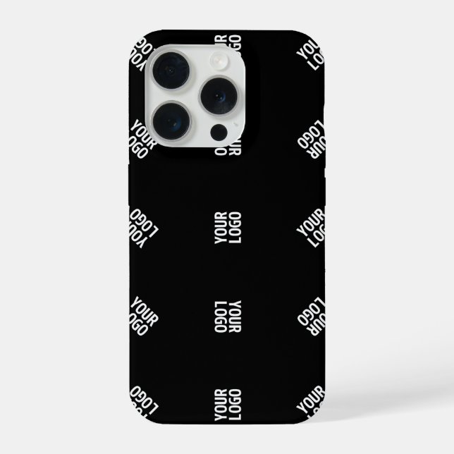Coque iPhone Modèle de Motif Logo moderne unique | Black (Verso)