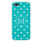 Modèle de point turquoise et blanc de polka