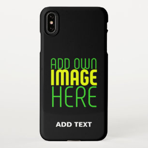 COQUE iPhone XS MAX MODÈLE DE TEXTE D'IMAGE NOIRE SIMPLE ET MODERNE