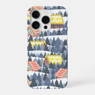 Coque iPhone 16 Pro Modèle de village de Noël enneigé