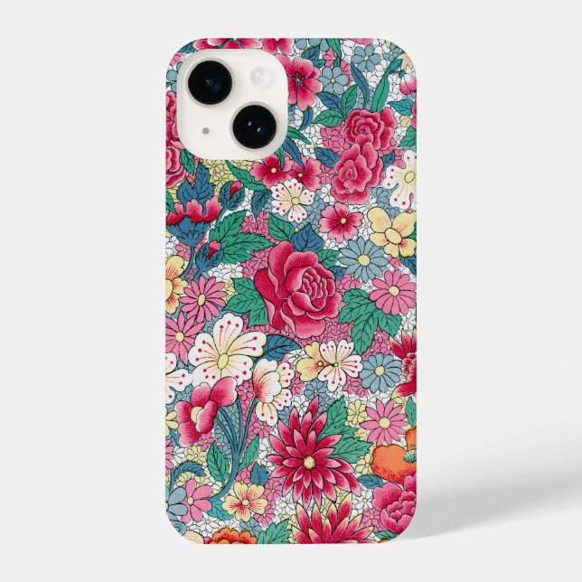 Coque iPhone Modèle floral chinois coloré (Verso)