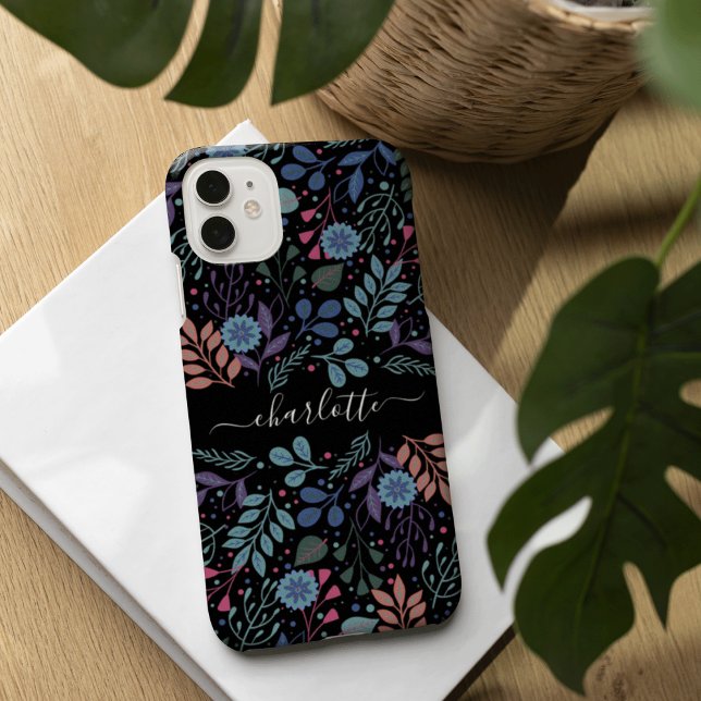 Coque iPhone Modèle floral coloré personnalisé (Créateur téléchargé)