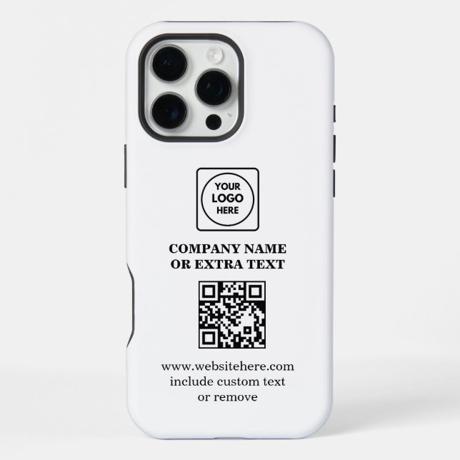 Coque iPhone Modern Business Logo QR Code Promo iphone case (Verso)