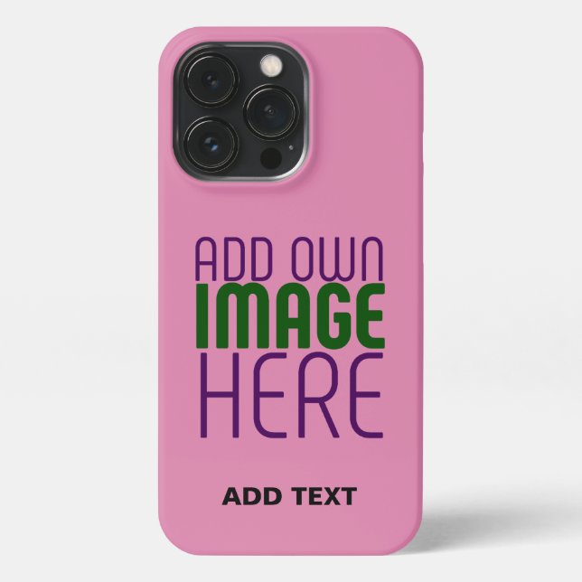 COQUE iPhone MODERN EDITABLE CUTE HOT PINK IMAGE TEXT TEMPLATE (Verso)