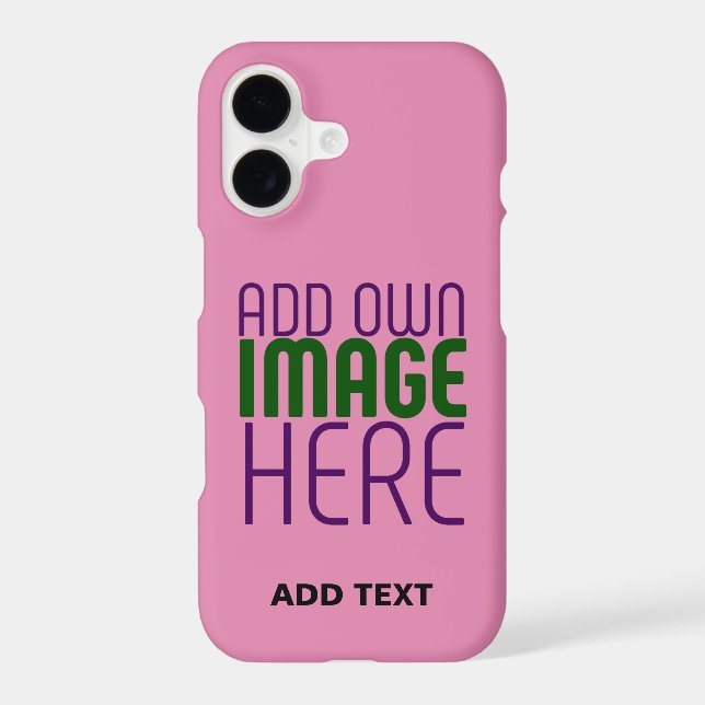 COQUE iPhone MODERN EDITABLE CUTE HOT PINK IMAGE TEXT TEMPLATE (Verso)