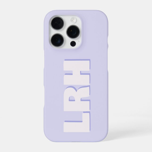 Coque iPhone Modern Lilac Minimalist Monogram iPhone Case (Verso)