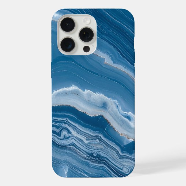 Coque iPhone Modern Stone Dusty Blue Marble (Verso)