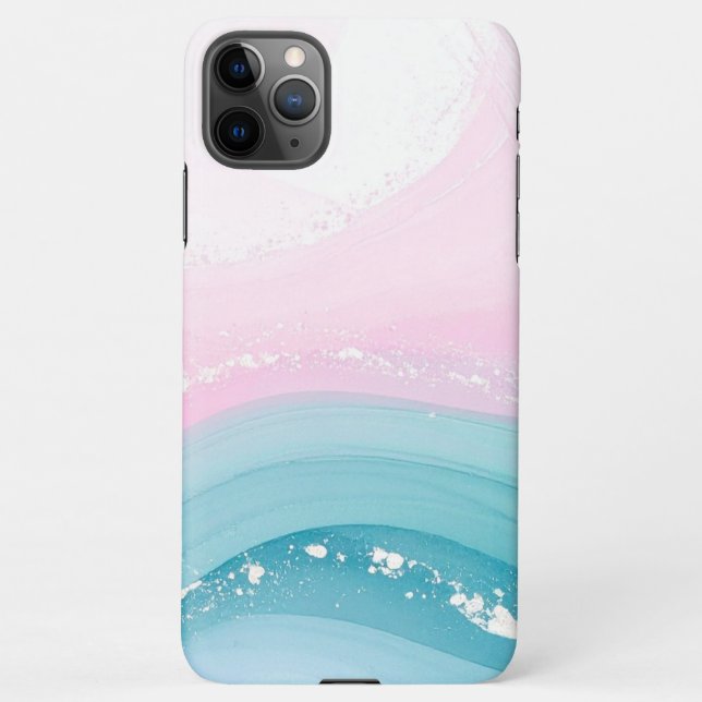 Coque iPhone Modern Stone Dusty Blue Marble (Dos)