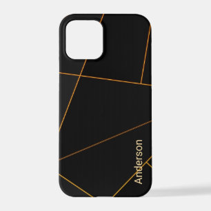 Coque iPhone 12 Pro Moderne Élégant Monogramme Ligne Rétro