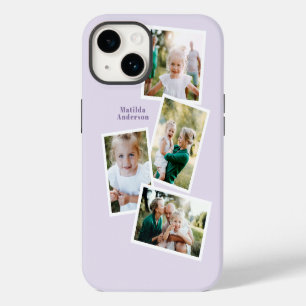 Coque Pour iPhone 14 Moderne élégant multi photo famille violet féminin