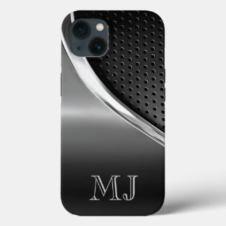 Etui iPhone 13 Moderne Monogramme au Look Métallisé