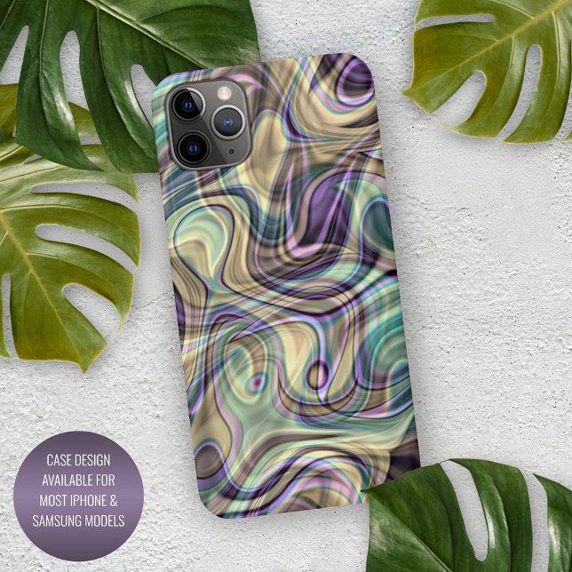 Coque iPhone Moderne Unique Design Marbre Fissures Art Motif (Créateur téléchargé)