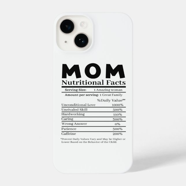Coque iPhone Mom Nutritional Facts (Verso)