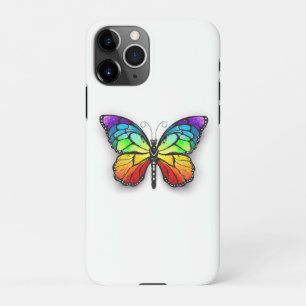 Coque iPhone 11Pro Monarque papillon arc-en-ciel
