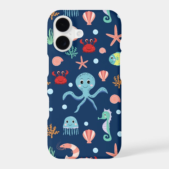 Coque iPhone Monde marin (Verso)