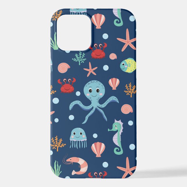 Coque iPhone Monde marin (Verso)