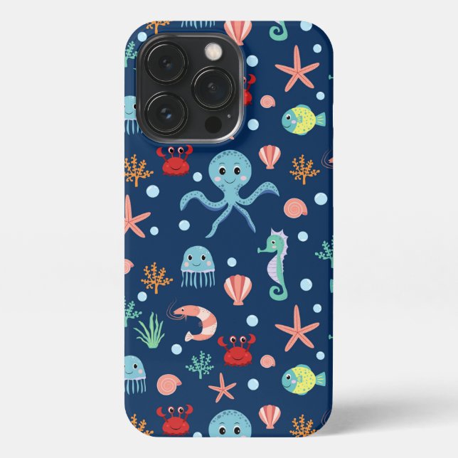 Coque iPhone Monde marin (Verso)