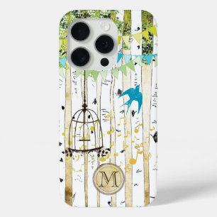 Coque iphone Monogram Birdcage mignonne Bird Bird 