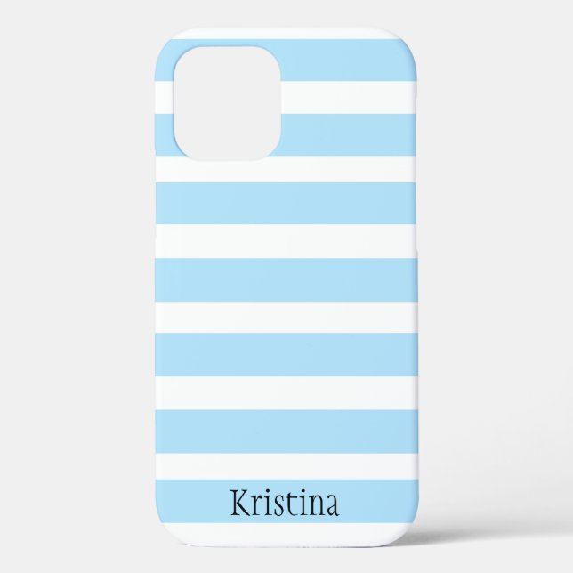COQUE IPHONE MONOGRAM BLUE STRIPEE (Verso)