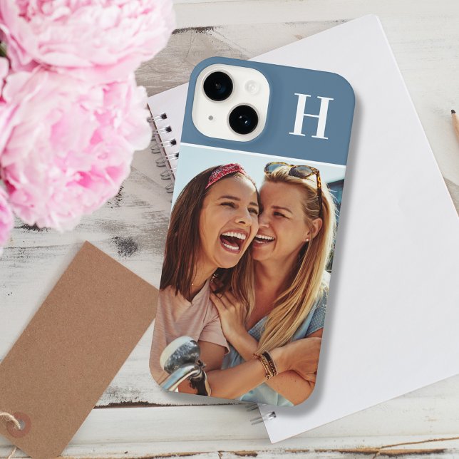 Coque iPhone Monogram Initial Photograph Modern (Créateur téléchargé)