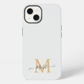 Etui iPhone 13 Monogramme blanc | Élégant minimaliste