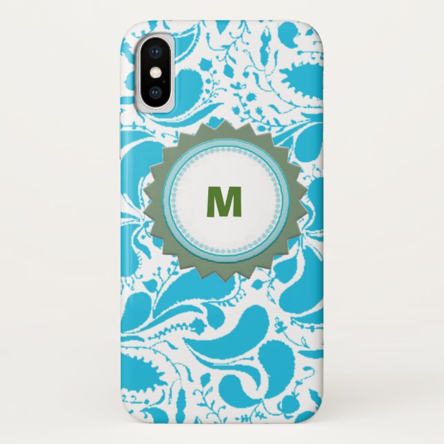 Coque iphone Monogramme bleu (Dos)