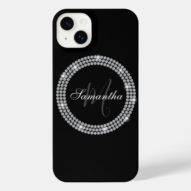 Coque iPhone Monogramme de diamants (Verso)