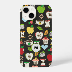 Coque Pour iPhone 14 Monogramme de pommes et de cupcakes